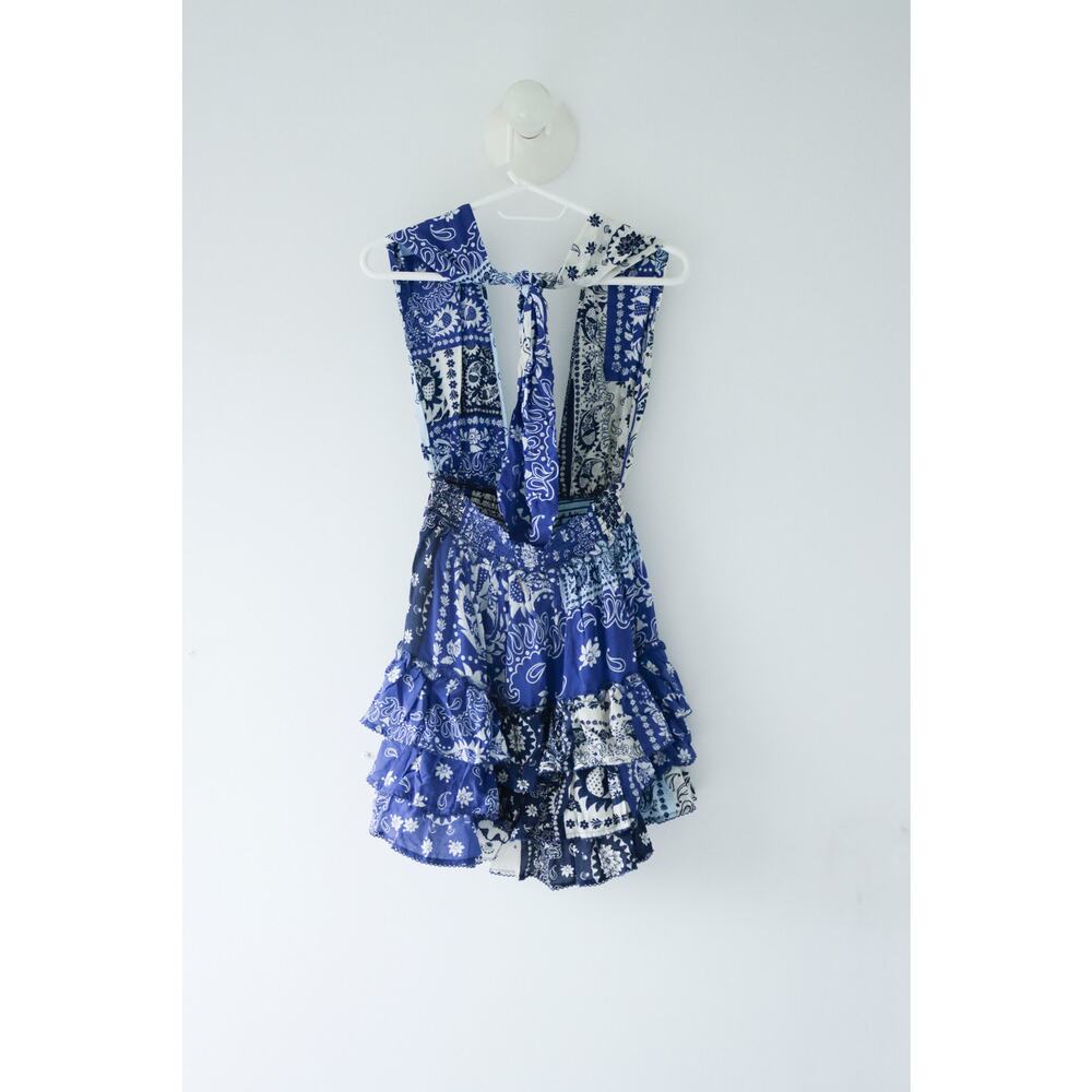 Agua Bendita Maona Atma Mini Dress Self Tie Paisley Size XS NWT - Picture 7 of 8